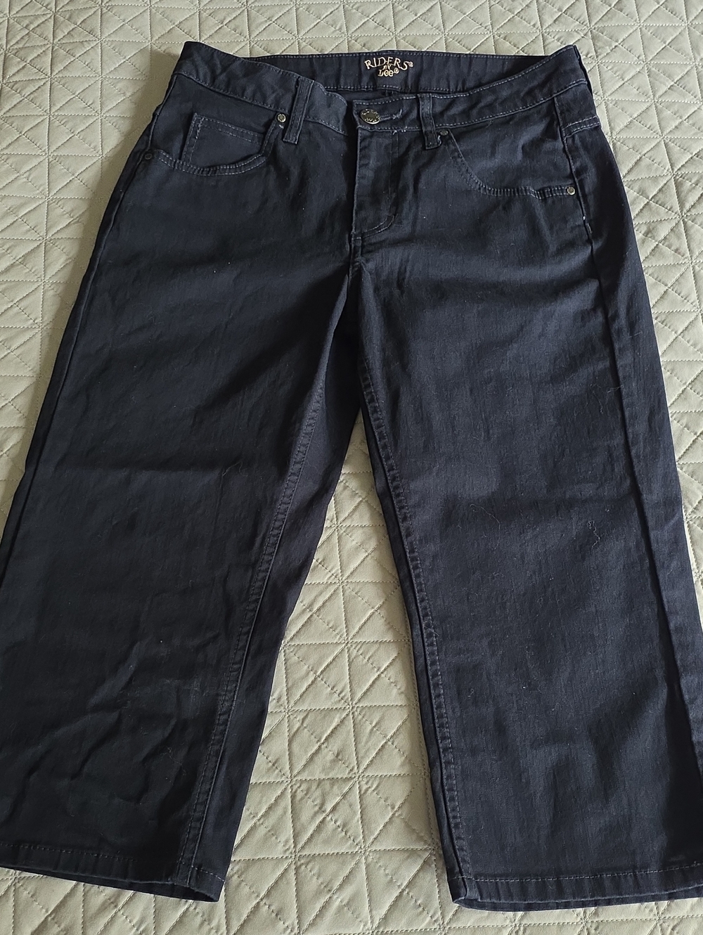 Riders by Lee Women's Dark Navy Cropped Straight Jeans